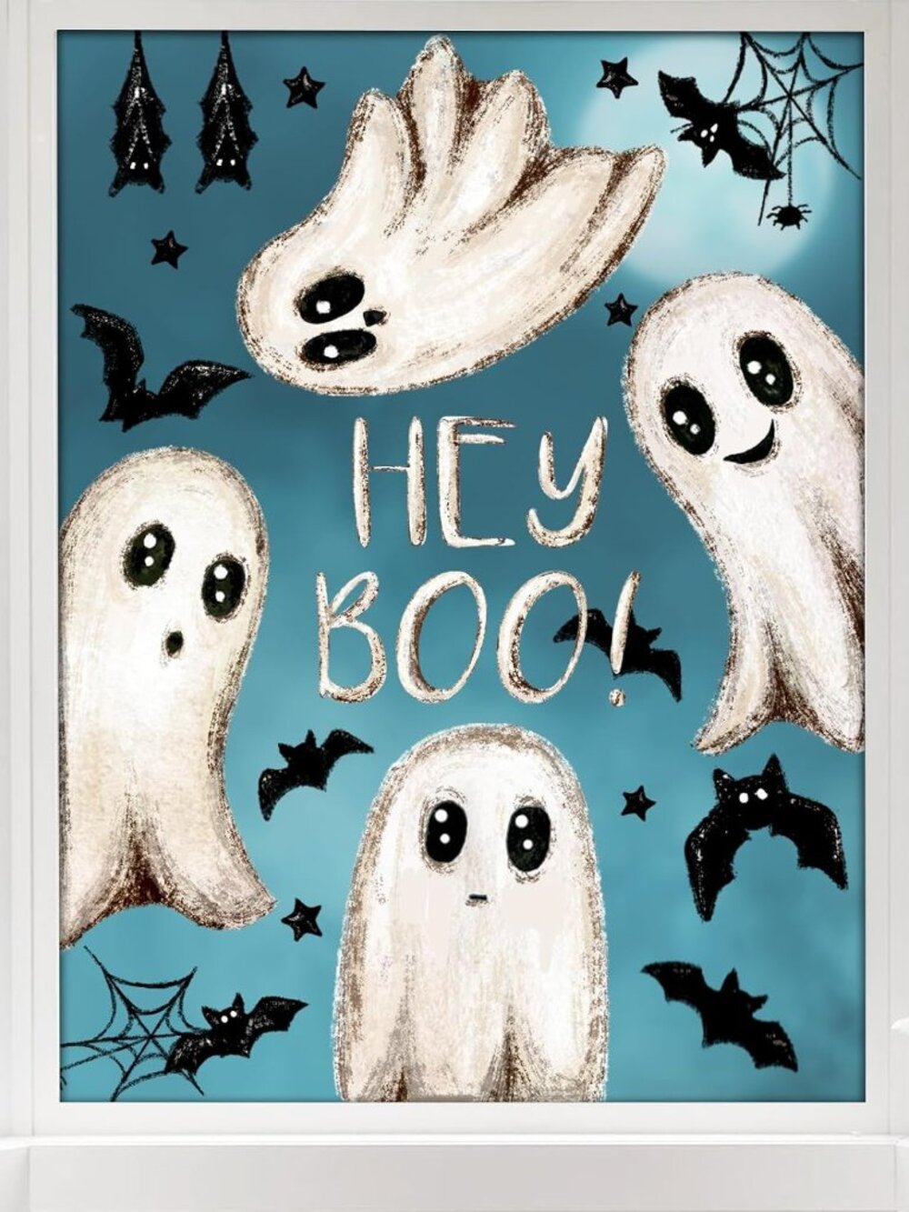 6 Sheets Halloween Window Clings Double Side Large Ghosts Decals